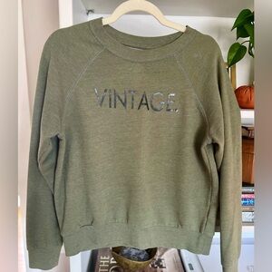 Graphic Sweatshirt - olive green, size small “vintage.”